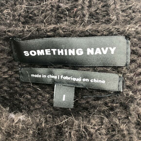 Something Navy Sweater Women Size L Pink Striped Wool Mohair Preppy Colorful - Picture 4 of 6